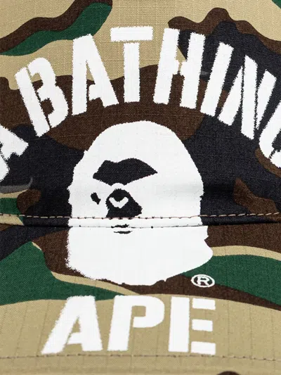 A Bathing Ape Camouflage-pattern Logo-print Baseball Cap In Multi