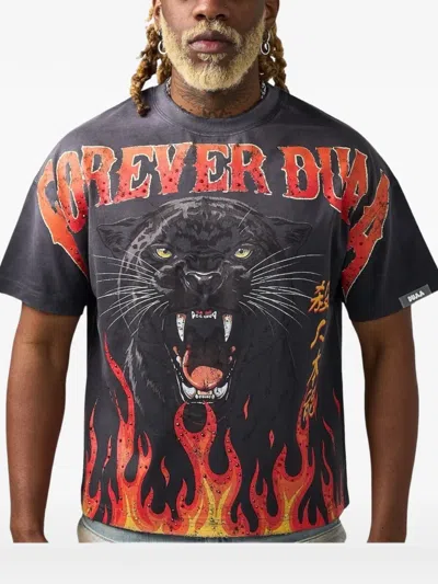Duaa Panther-print T-shirt In Gray