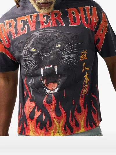 Duaa Panther-print T-shirt In Gray