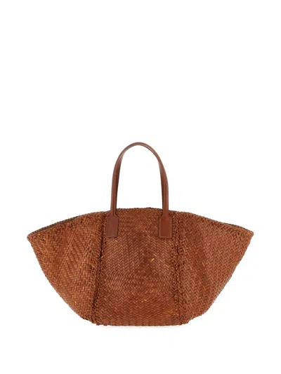 Dragon Diffusion Teresa Rectangular Tote Bag Dual Handles In Brown