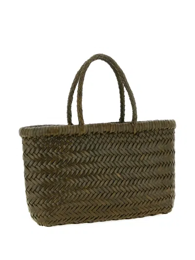 Dragon Diffusion Mini Flat Gora Woven-leather Tote Bag In Pattern