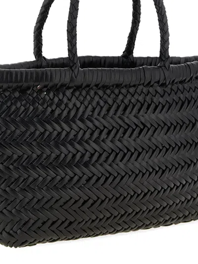 Dragon Diffusion Mini Flat Gora Basket 23x17x6 Cm Buff Calf Leather In Black
