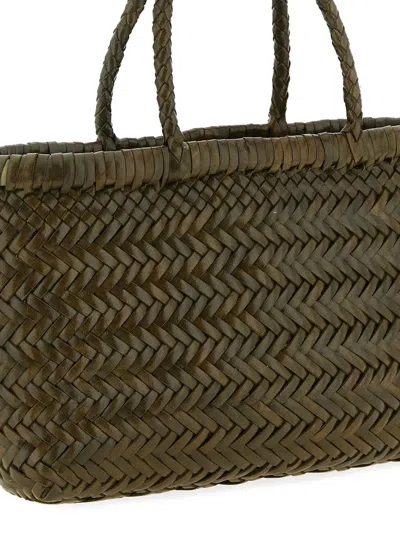 Dragon Diffusion Mini Flat Gora Woven-leather Tote Bag In Pattern