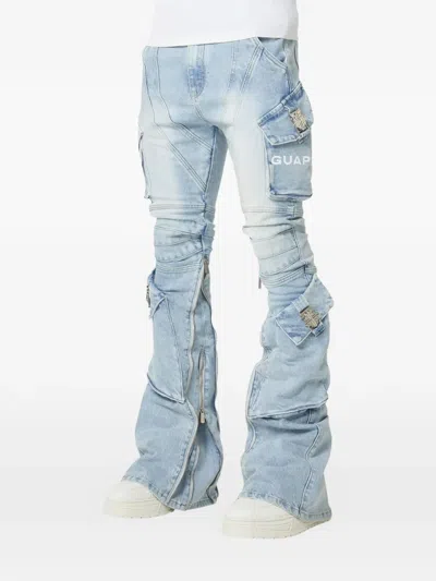 Guapi Black Ops Cargo Jeans In Blue