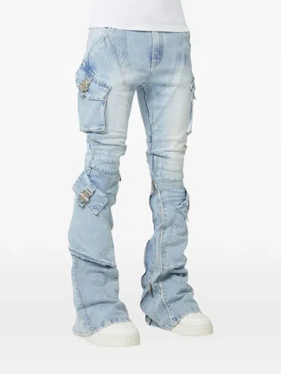 Guapi Black Ops Cargo Jeans In Blue