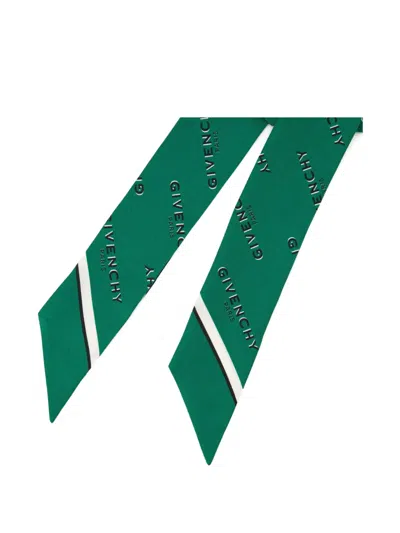 Givenchy Shadow Logo-print Headband Scarf In Green