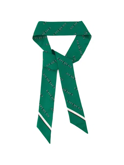 Givenchy Shadow Logo-print Headband Scarf In Green