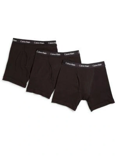 Shop Calvin Klein Underwear 3-pack Stretch Cotton Briefs In Black