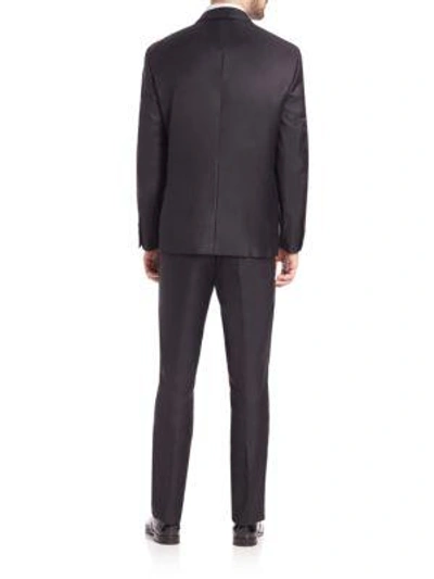Shop Brunello Cucinelli Wool Tuxedo Suit In Black