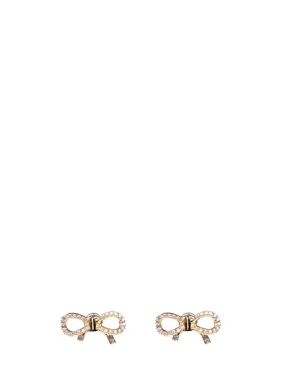 Ferragamo Vara Bow Earrings In Gold