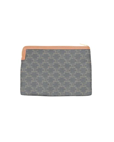 Celine Céline Triomphe Pouch In White