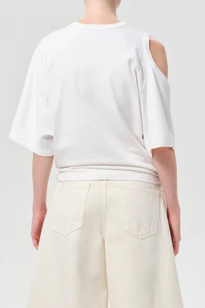 Agolde Shoulder Cut Out T-shirt In White
