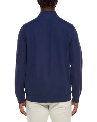 Tailorbyrd Micro Grid Textured Performance 1/4-zip Pullover In Blue