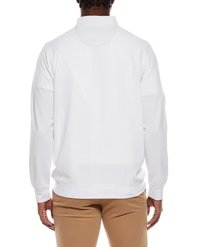 Tailorbyrd Micro Grid Textured Performance 1/4-zip Pullover In White
