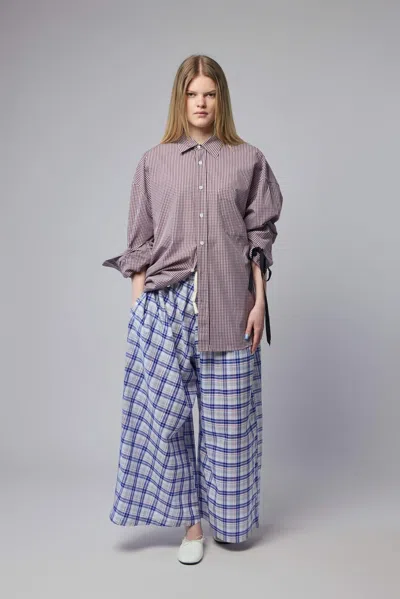 Sofie D'hoore Checked Wide-leg Trousers In Blue