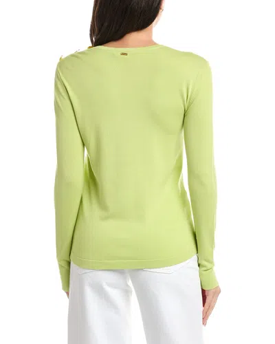 St John St. John Solid Jersey Knit Sweater In Green