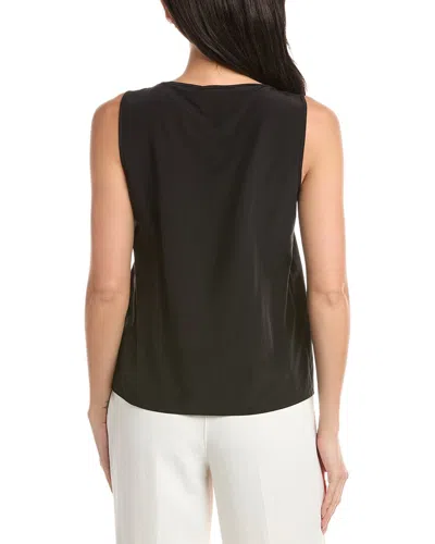 St John St. John Scoop Neck Silk-blend Shell In Black