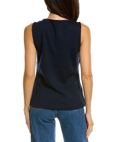 St John St. John Milano Wool-blend Shell In Blue