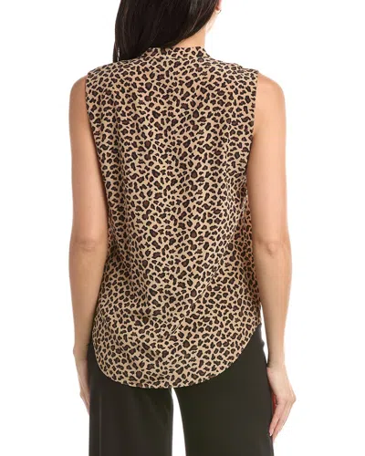 St John St. John Spotted Leopard Silk Top In Brown