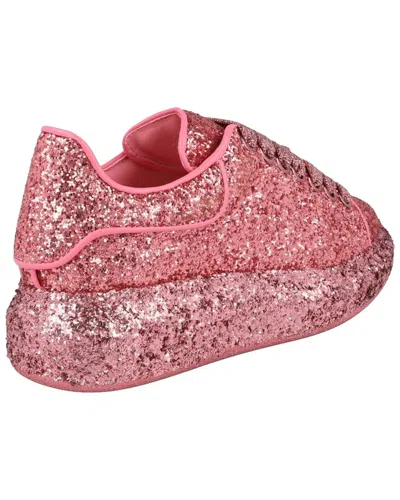 Alexander Mcqueen Oversized Glitter Leather Sneaker In Pink