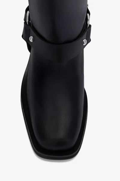 Ganni Ankle Boots With Eco-friendly Recycled Leather And Buckle Detail In Black