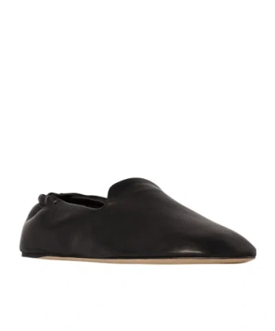 The Row Nappa Leather Casa Ballerinas Elasticated Back In Black