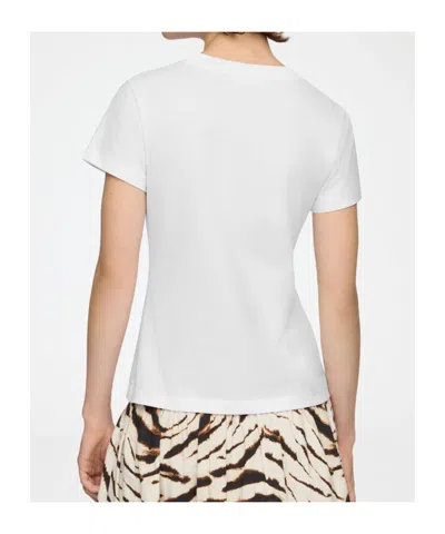 Ganni Organic Cotton T-shirt With Front Print In White