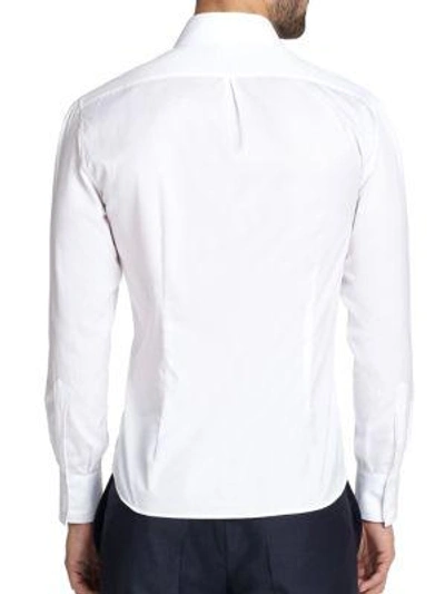 Shop Brunello Cucinelli Slim-fit Cotton Button-down Shirt In White