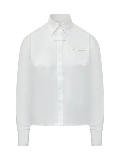 Off-white White Regular Logo Patch Shirt In White