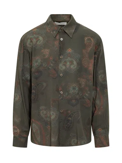 Our Legacy Casual Long Sleeve Shirt Paisley Pattern In Green