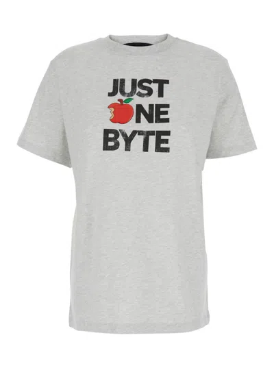 Coperni Grey Graphic Crew Neck T-shirt In Grey