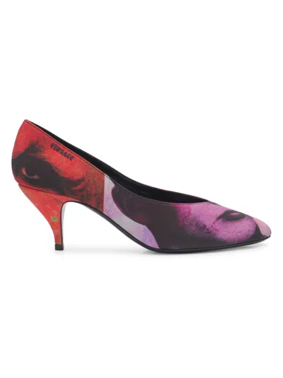 Versace Tina 65 Printed Silk Faille Pumps In Multi