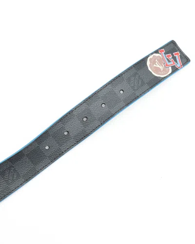 Pre-owned Louis Vuitton Damier Graphite Belt, Size 95 In Multi