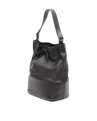 Celine Céline Drawstring Bucket Bag In Black