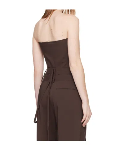 Ottolinger Brown Suiting Bustier Top In Brown