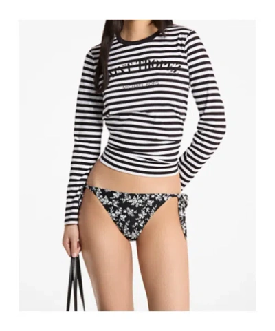 Michael Michael Kors Embroidered Stripe T-shirt In Pattern