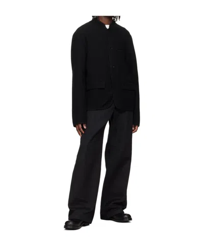 Rier Long-sleeved Wool Casual Jacket In Black