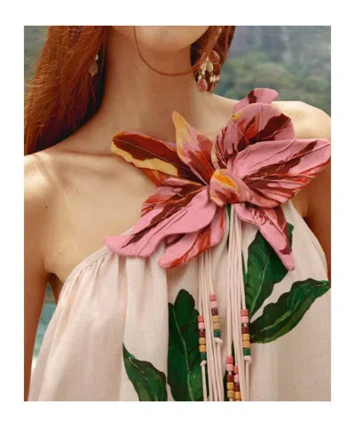 Farm Rio Garden Terrace Pink One Shoulder Maxi Dress Garden Terrace Pink