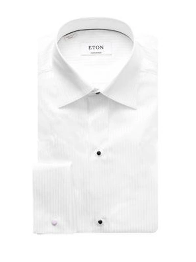 Shop Eton Contemporary-fit Satin Stripe Formal Shirt In White