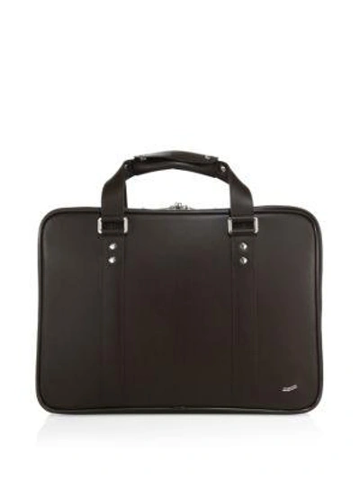Shop Vocier Men's F25 Leather Briefcase In Brown
