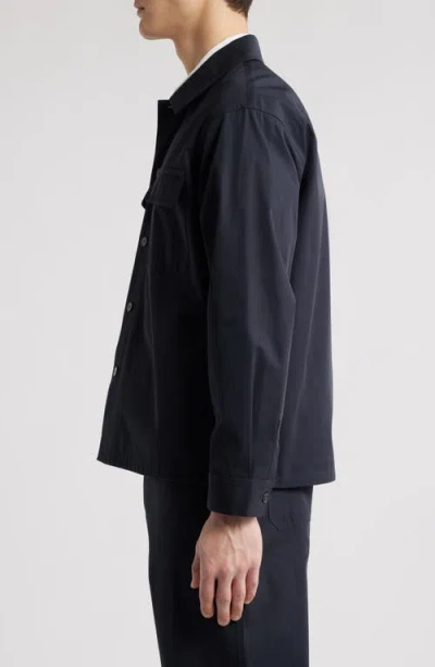 Frame Double Pocket Overshirt In Blue