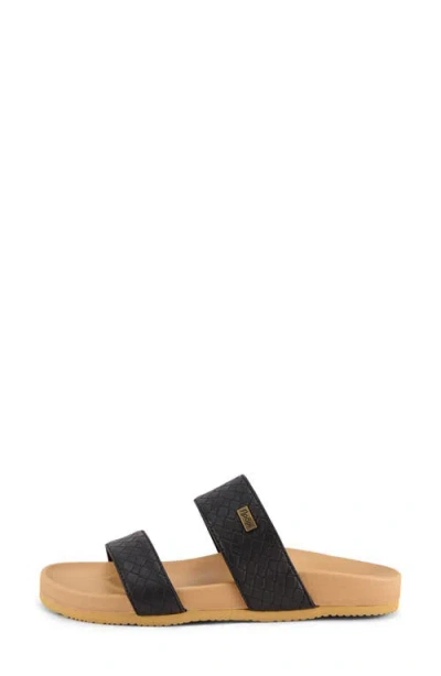 Floopi Double Strap Slide Sandal In Black