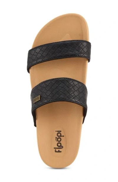 Floopi Double Strap Slide Sandal In Black
