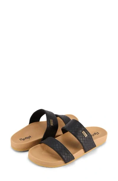 Floopi Double Strap Slide Sandal In Black