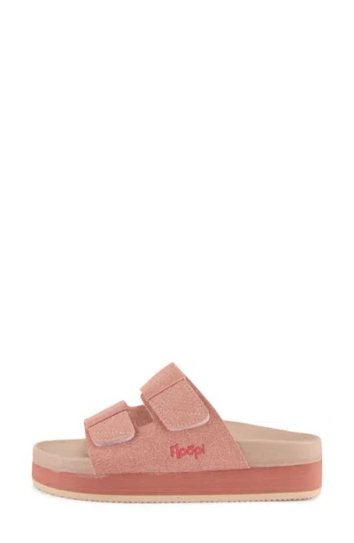 Floopi Double Strap Platform Slide Sandal In Pink
