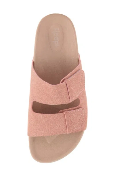 Floopi Double Strap Platform Slide Sandal In Pink