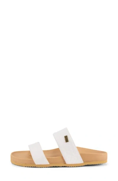 Floopi Double Strap Slide Sandal In White