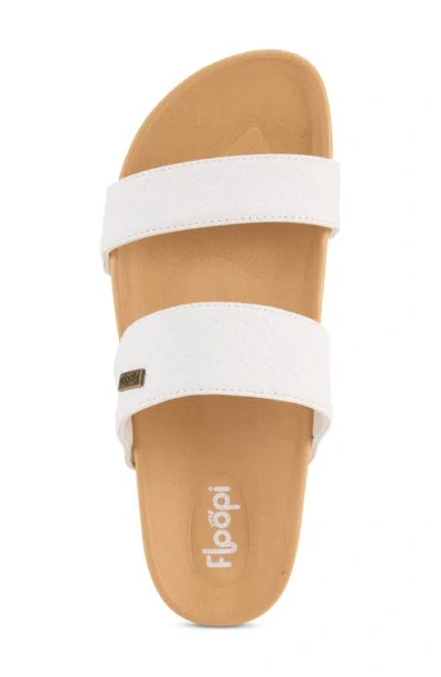 Floopi Double Strap Slide Sandal In White