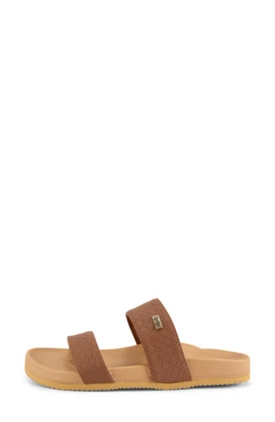 Floopi Double Strap Slide Sandal In Brown