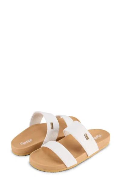 Floopi Double Strap Slide Sandal In White